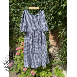 Tetra Tkanina/Muslin Double sided CHECKS MINI navy