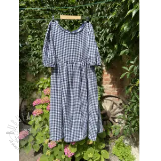 Tetra Tkanina/Muslin Double sided CHECKS MINI navy