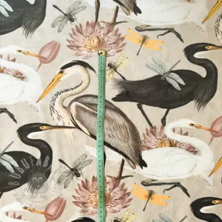 Dekorativna tkanina VELVET Heron bird camel