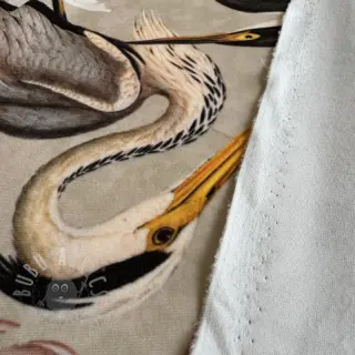Dekorativna tkanina VELVET Heron bird camel