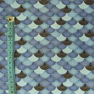Pamučna tkanina JAPAN Tsunami bleu