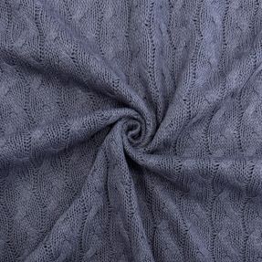 Pletene tkanine žakard CABLE steel blue