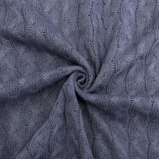 Pletene tkanine žakard CABLE steel blue