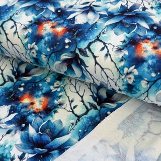 Pamučna tkanina Fantasy flowers design C digital print