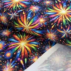 Tkanina za trenirke Fire works design D digital print