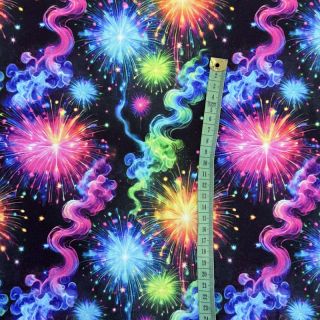 Tkanina za trenirke Fire works design C digital print