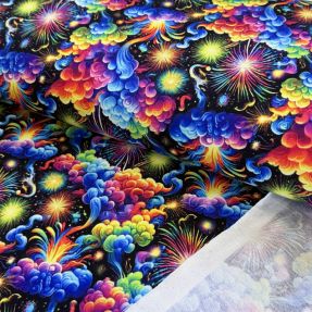 Tkanina za trenirke Fire works design F digital print