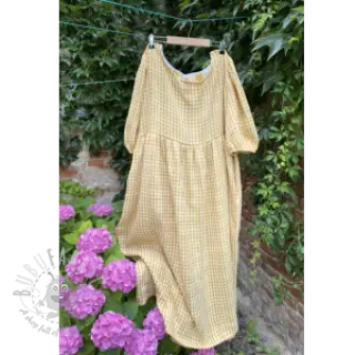 Tetra Tkanina/Muslin Double sided CHECKS MINI ochre