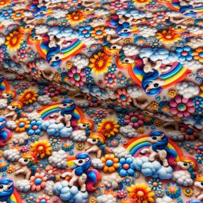 Pletena tkanina Rainbow Love design B digital print