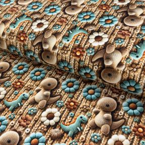 Pletena tkanina 3D Knitted Cuties design A digital print