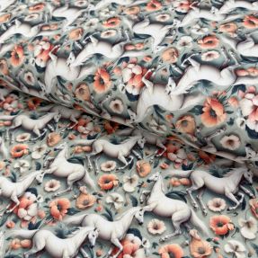 Pletena tkanina Pretty Horses design B digital print