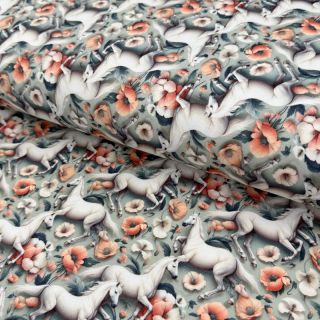 Pletena tkanina Pretty Horses design B digital print