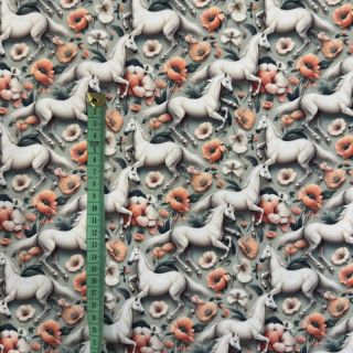 Pletena tkanina Pretty Horses design B digital print