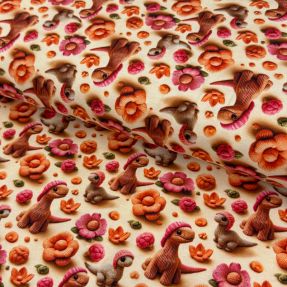 Pletena tkanina 3D Knitted Cuties design B digital print