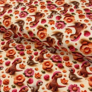 Pletena tkanina 3D Knitted Cuties design B digital print