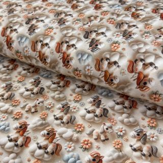 Pletena tkanina Pretty Horses design D digital print