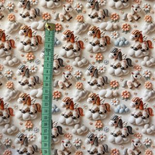 Pletena tkanina Pretty Horses design D digital print