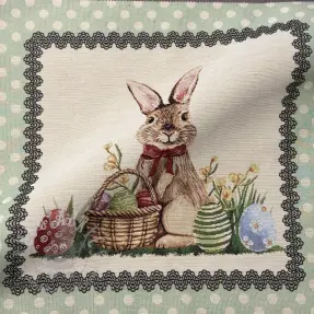 Dekorativna tkanina GOBELIN PREMIUM Easter Bunny Eggs PANEL