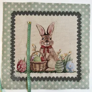 Dekorativna tkanina GOBELIN PREMIUM Easter Bunny Eggs PANEL