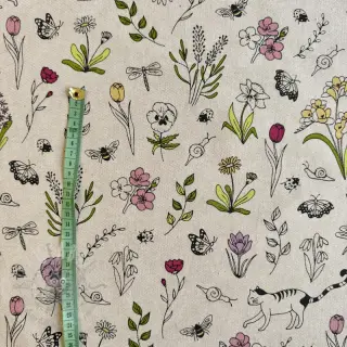 Dekorativna tkanina Linenlook Spring Doodle Time