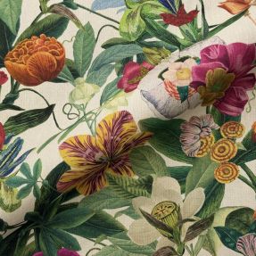 Dekorativna tkanina premium Linenlook Flashy Floral Party digital print