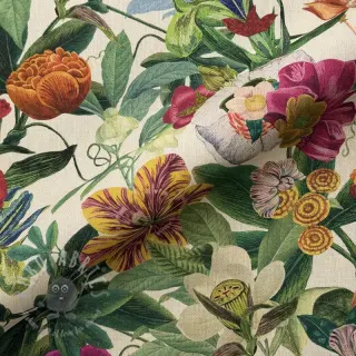 Dekorativna tkanina premium Linenlook Flashy Floral Party digital print