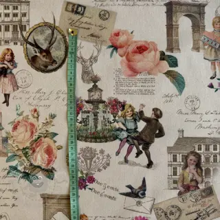 Dekorativna tkanina premium Linenlook Poetry Romantic Scene digital print