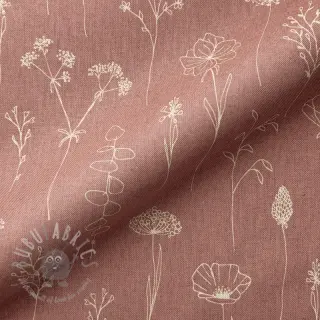 Dekorativna tkanina Linenlook Fine Fragile Flower old rose