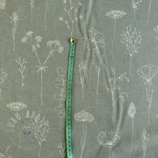 Dekorativna tkanina Linenlook Fine Fragile Flower old green