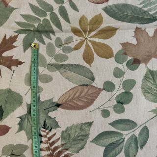 Dekorativna tkanina premium Linenlook Coloured Leaf Mix digital print