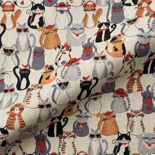 Dekorativna tkanina Linenlook Cat Dress Up