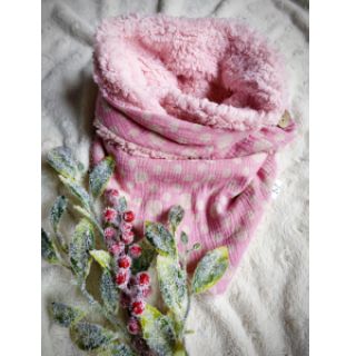 Dvoslojna gaza/muslin JACQUARD Dots pink