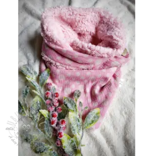 Tetra Tkanina/Muslin JACQUARD Dots pink
