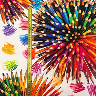 Pletenina Pencil explosion PANEL digital print