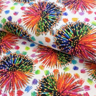 Pletenina Pencil explosion circles digital print