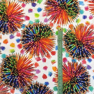 Pletenina Pencil explosion circles digital print