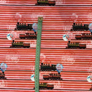 Pletenina Sky Train in line digital print