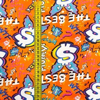 Pletene tkanine Money design D digital print