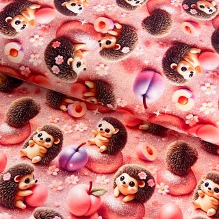 Pletene tkanine Glittery hedgehog design B digital print