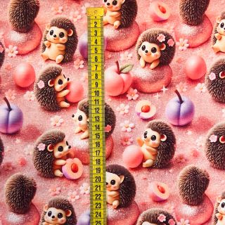 Pletene tkanine Glittery hedgehog design B digital print