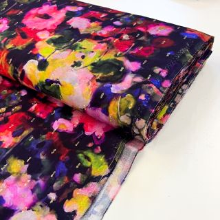 Viskoza LUREX Abstract navy digital print