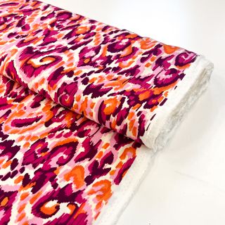 Viskoza STRETCH Ikat fuchsia