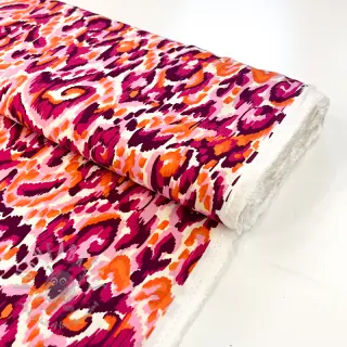 Viskoza STRETCH Ikat fuchsia
