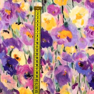 Viskoza SATIN Lavender flowers digital print