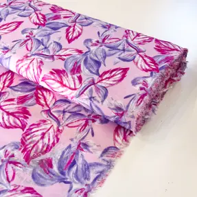 Viskoza RADIANCE Anabella leaves pink digital print