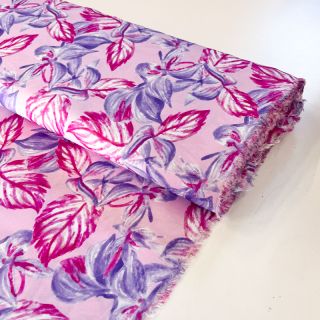 Viskoza RADIANCE Anabella leaves pink digital print