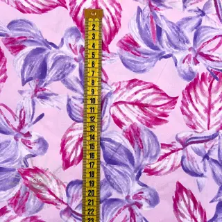 Viskoza RADIANCE Anabella leaves pink digital print