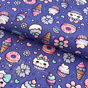 Jersey Sweet food lavender digital print