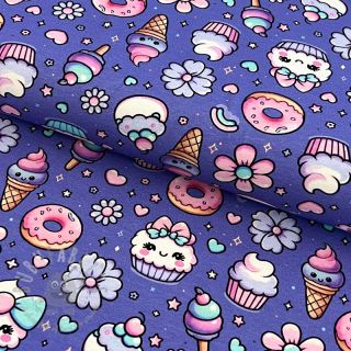 Jersey Sweet food lavender digital print