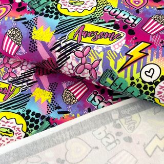 Triko Manga fuchsia digital print